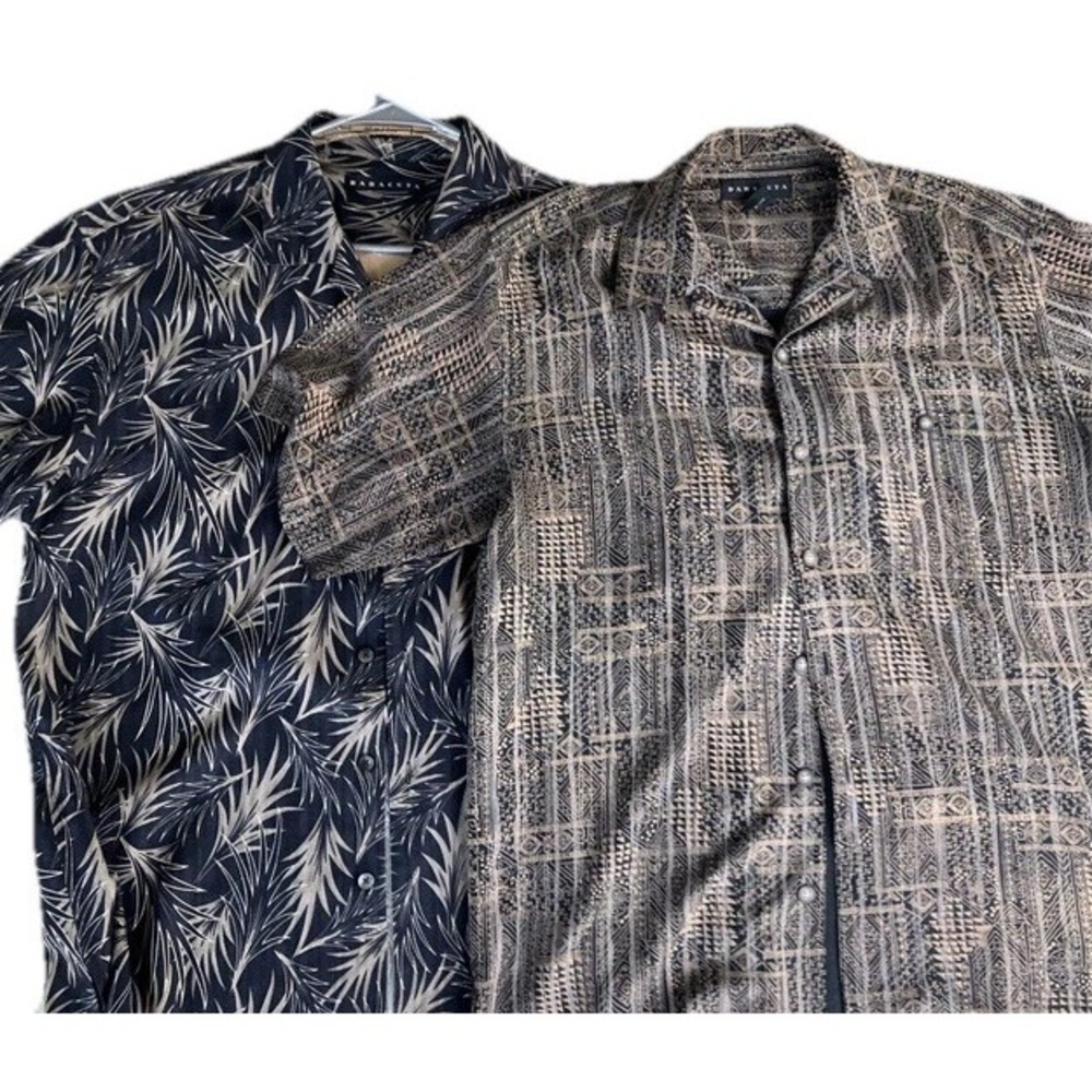 Lot of‎ 2 Baracuta 100% Silk Shirts Mens 1 Sz M, 1 Sz L Luxury Hawaiian Prints